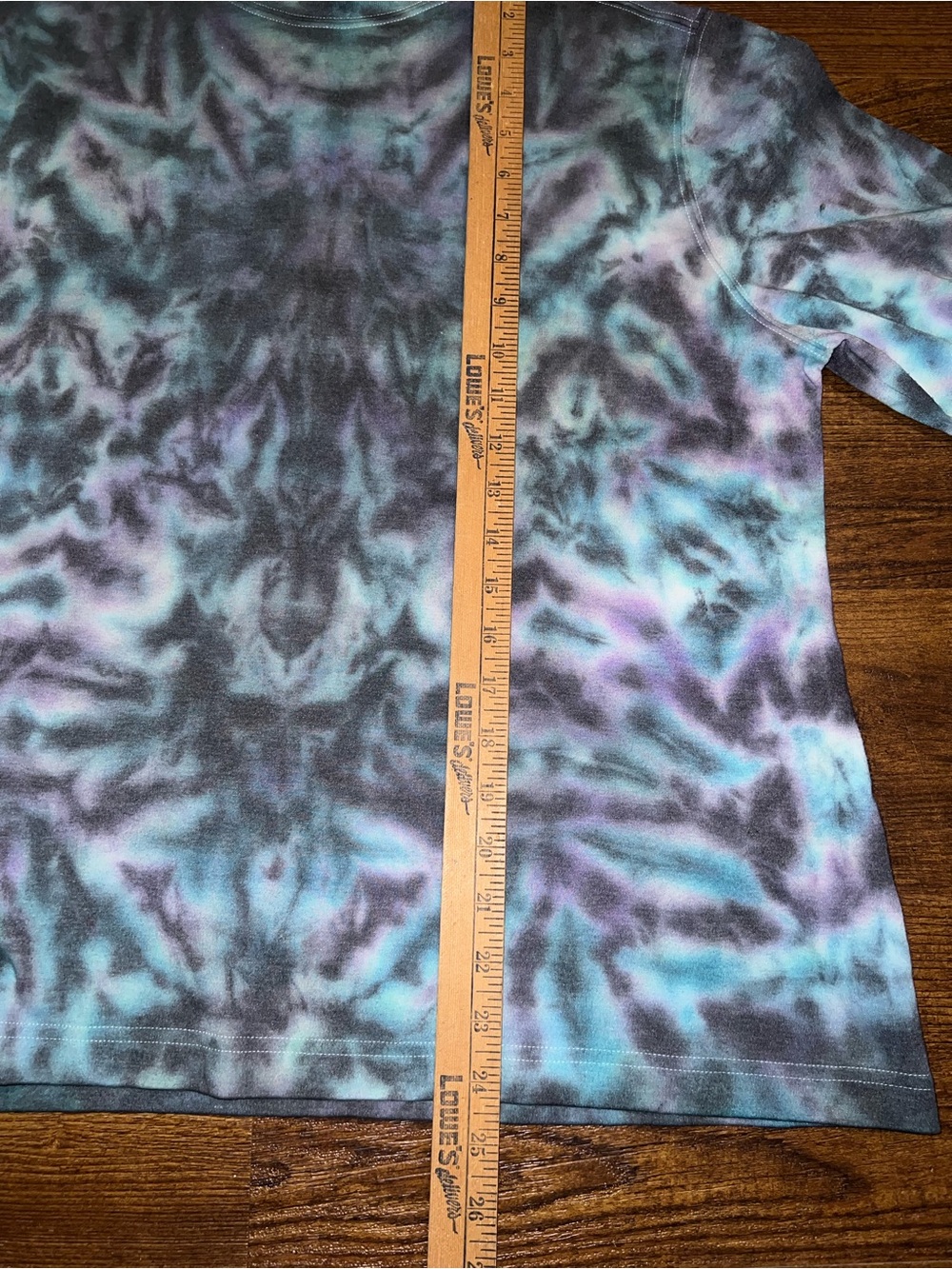 Teal Mock Neck Tie Dye Long Sleeve Sweatshirt Purple Psychedelic Hippie Size M - Picture 9 of 10